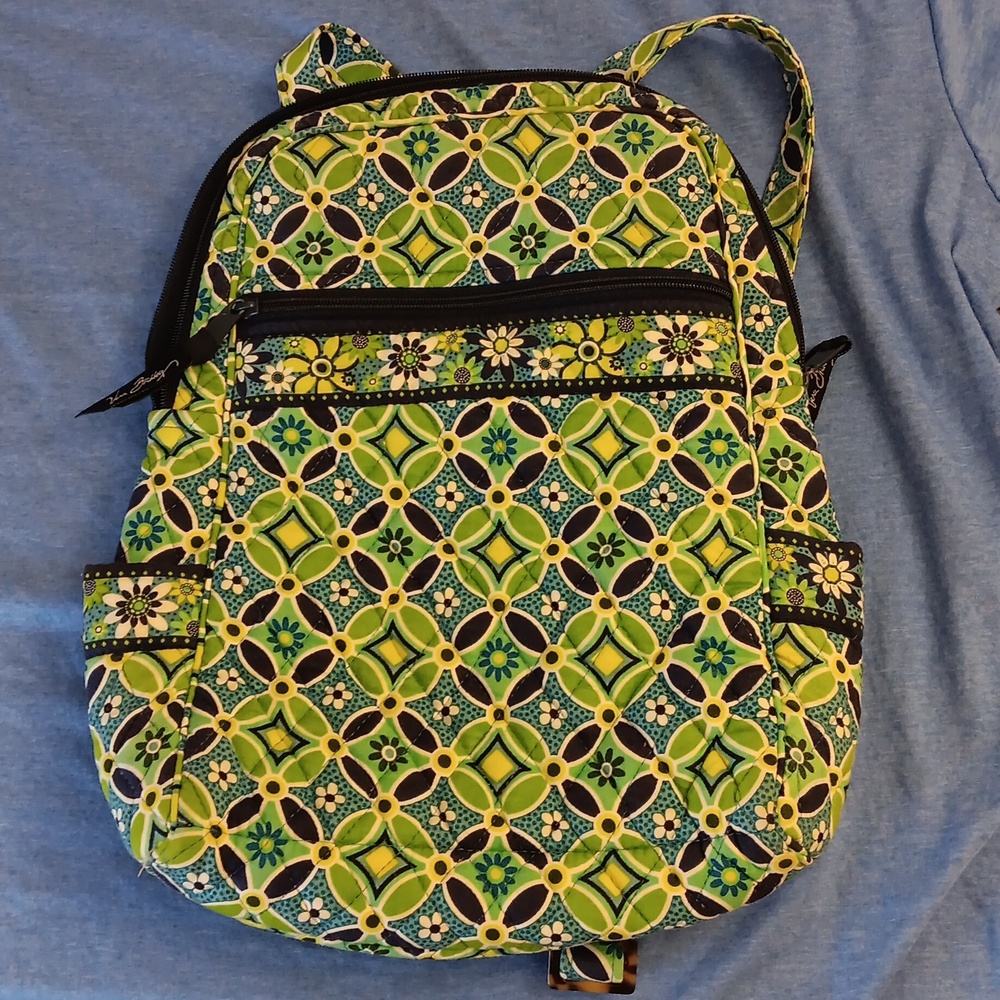 Vera Bradley Backpack Retired Maggie Daisy Green and Blue.